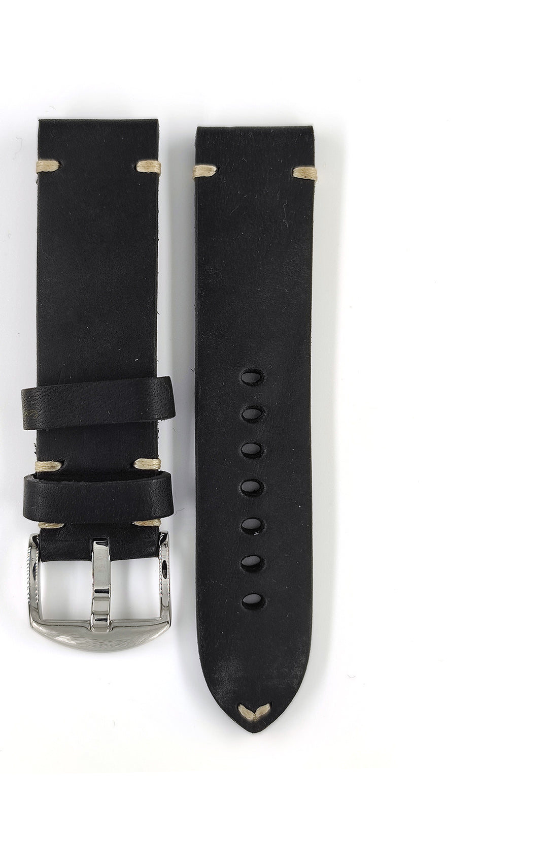 Vintage black leather watch strap cheap
